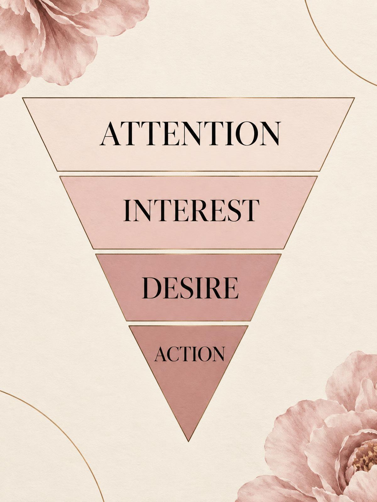 AIDA sales framework: Attention, Interest, Desire, Action